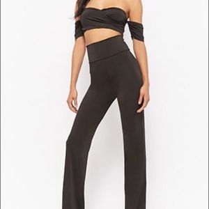 Black Spandex Two Piece Set